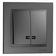 Выключатель двухклавишный с подсветкой mono electric despina 102-202025-103